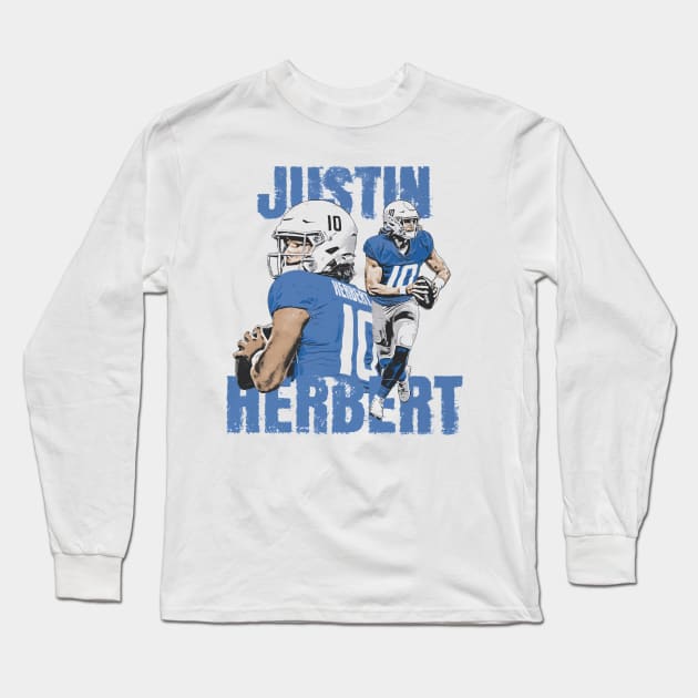 Justin Herbert Los Angeles C Player Name Long Sleeve T-Shirt by ClarityMacaws